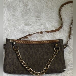 Michael Kors Brown & Gold Chain Belt Bag